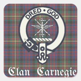 Adesivo Quadrado Clan Carnegie Crest Tartan