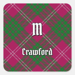 Adesivo Quadrado Clan Crawford Tartan Square Sticker