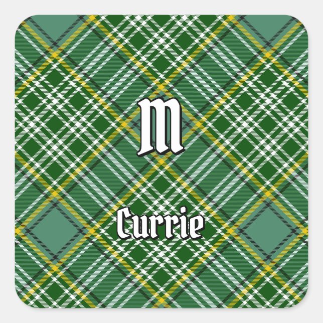 Adesivo Quadrado Clan Currie Tartan (Frente)