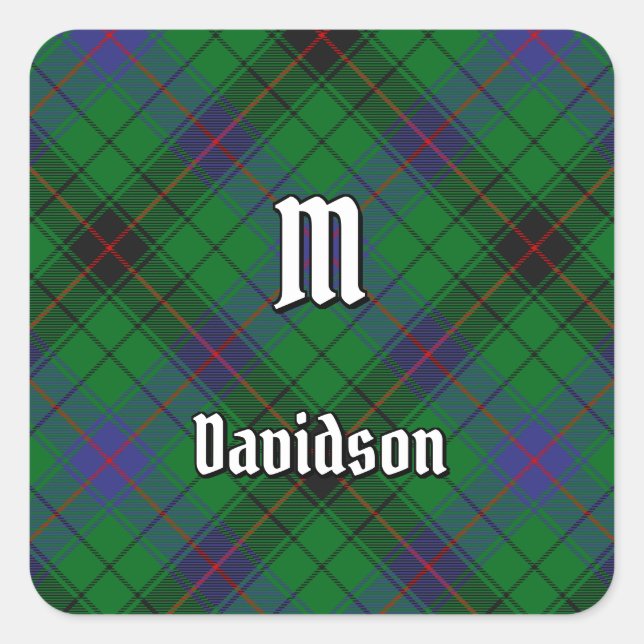 Adesivo Quadrado Clan Davidson Tartan (Frente)