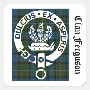 Adesivo Quadrado Clan Ferguson Crest Tartan