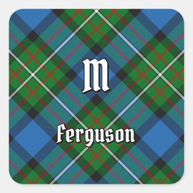 Adesivo Quadrado Clan Ferguson Tartan Square Sticker (Frente)