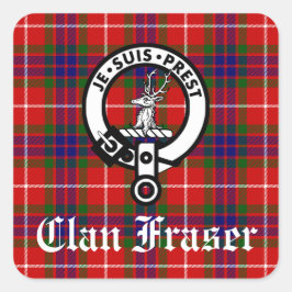 Adesivo Quadrado Clan Fraser Crest Crachá e Tartan