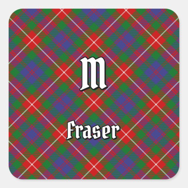 Adesivo Quadrado Clan Fraser de Lovat Tartan (Frente)