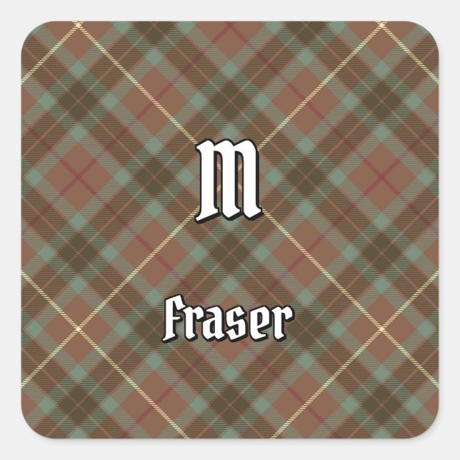 Adesivo Quadrado Clan Fraser Hunting Weathered Tartan (Frente)