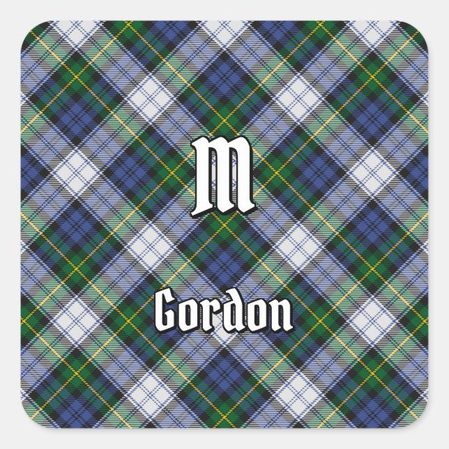 Adesivo Quadrado Clan Gordon Dress Tartan Square Sticker (Frente)