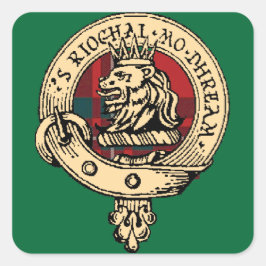 Adesivo Quadrado Clan Gregor Crachá Tartan Sticker Green
