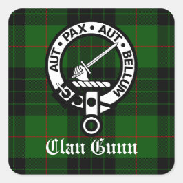 Adesivo Quadrado Clan Gunn Crest Crachá e Tartan