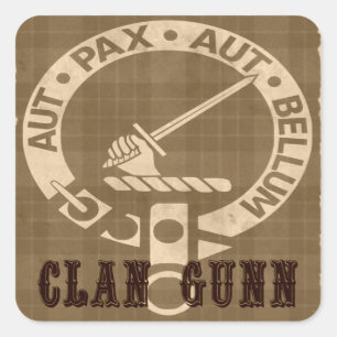 Adesivo Quadrado Clan Gunn Sepia