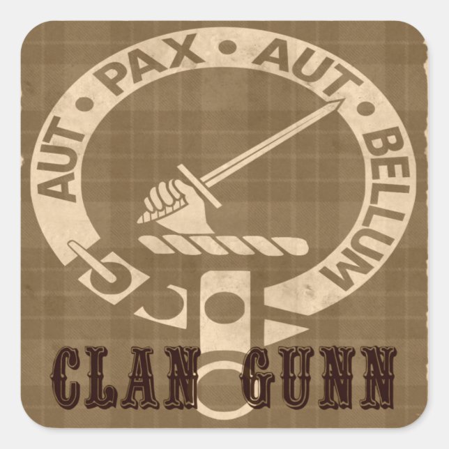 Adesivo Quadrado Clan Gunn Sepia (Frente)