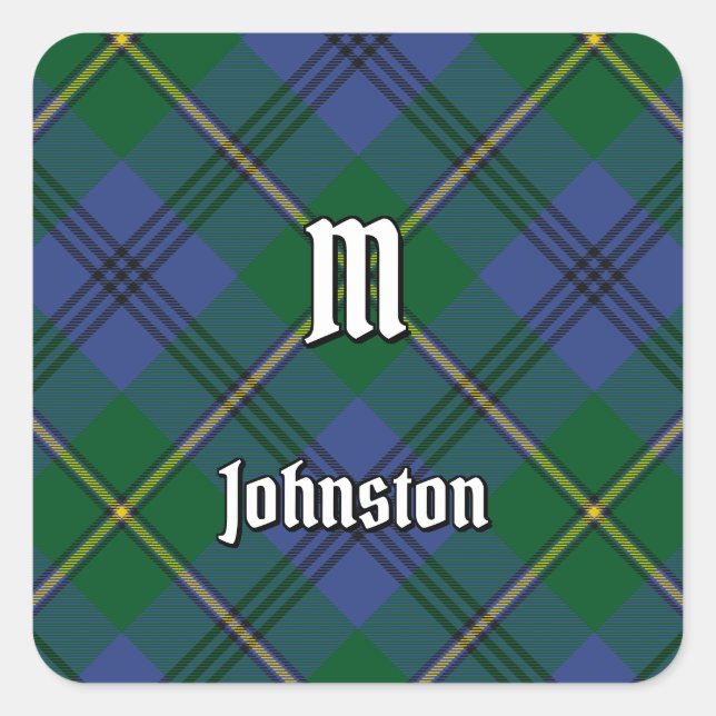 Adesivo Quadrado Clan Johnston Tartan Square Sticker (Frente)