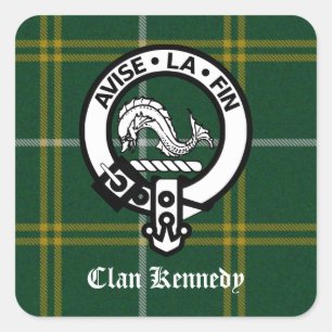 Adesivo Quadrado Clan Kennedy Crest Tartan