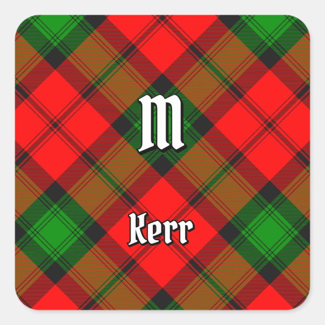 Adesivo Quadrado Clan Kerr Tartan (Frente)