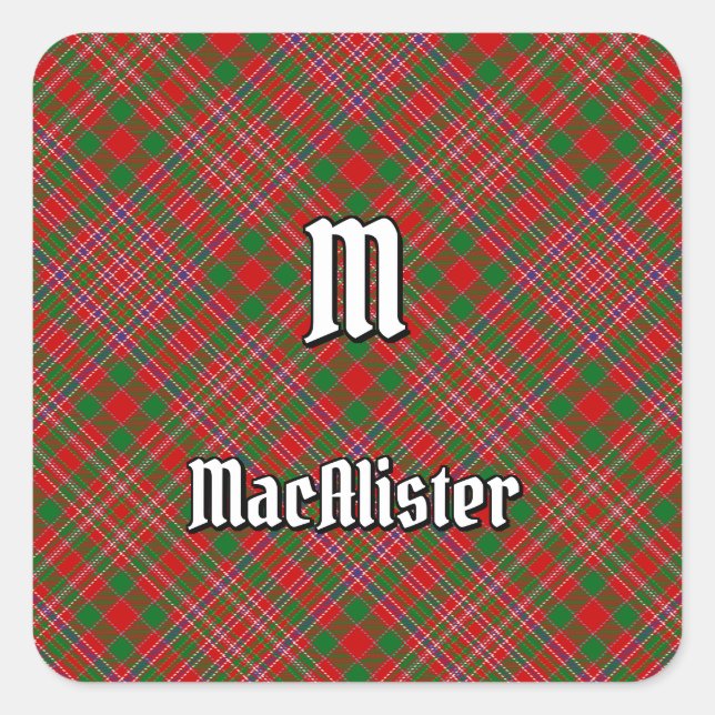Adesivo Quadrado Clan MacAlister Tartan Square Sticker (Frente)