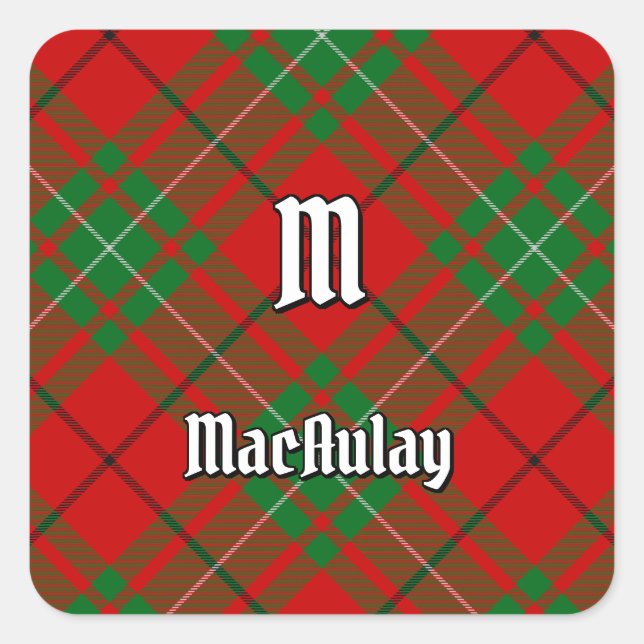 Adesivo Quadrado Clan MacAulay Tartan Square Sticker (Frente)