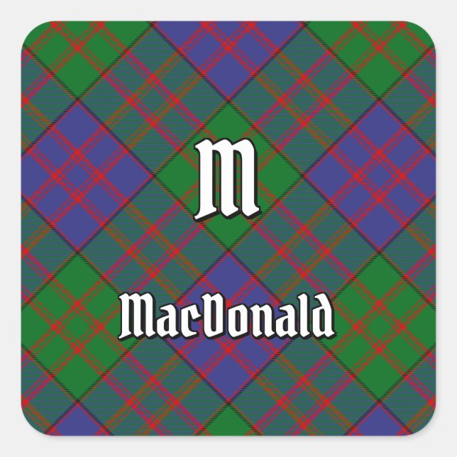 Adesivo Quadrado Clan MacDonald Tartan Square Sticker (Frente)