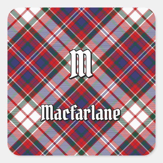 Adesivo Quadrado Clan MacFarlane Dress Tartan (Frente)