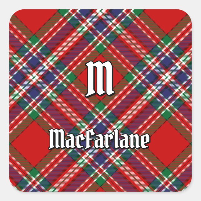 Adesivo Quadrado Clan MacFarlane Red Tartan (Frente)
