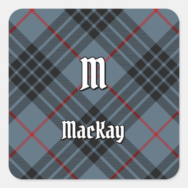 Adesivo Quadrado Clan MacKay Blue Tartan (Frente)