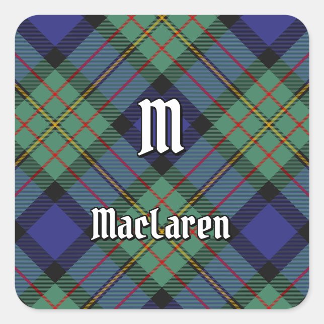 Adesivo Quadrado Clan MacLaren Tartan (Frente)