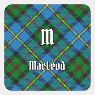 Adesivo Quadrado Clan MacLeod caçando Tartan