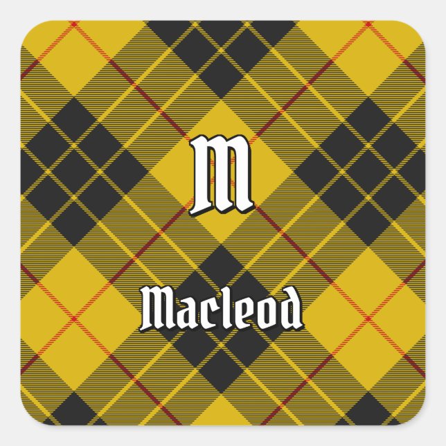 Adesivo Quadrado Clan Macleod de Lewis Tartan (Frente)