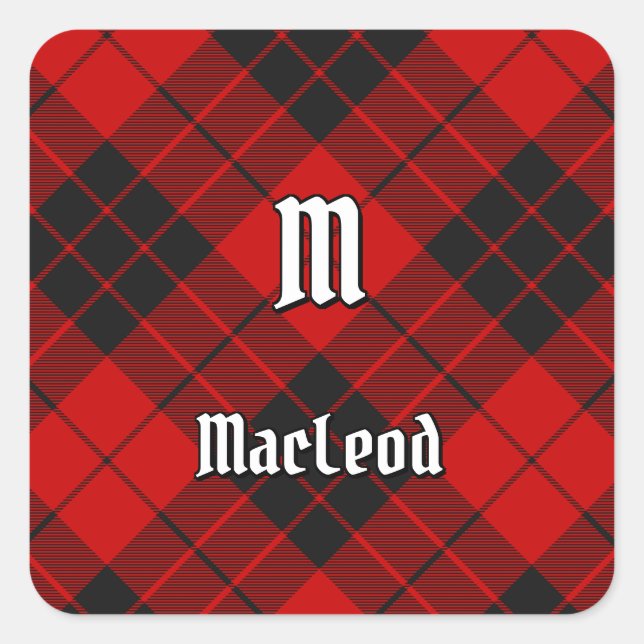 Adesivo Quadrado Clan Macleod de Raasay Tartan (Frente)