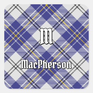 Adesivo Quadrado Clan MacPherson Blue Dress Tartan Square Sticker