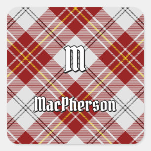 Adesivo Quadrado Clan MacPherson Red Dress Tartan Square Sticker