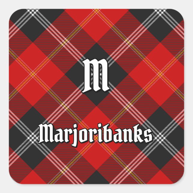 Adesivo Quadrado Clan Marjoribanks Tartan (Frente)