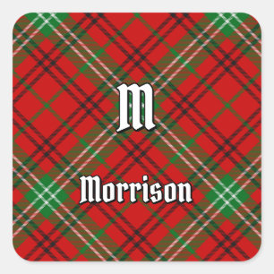 Adesivo Quadrado Clan Morrison Red Tartan Square Sticker