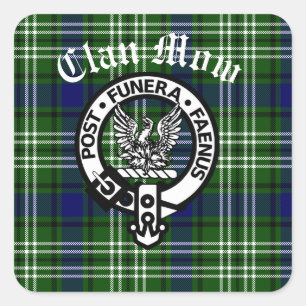 Adesivo Quadrado Clan Mow Crest & Tartan Escocês