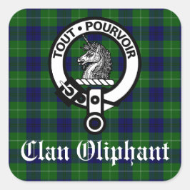 Adesivo Quadrado Clan Oliphant Crest & Tartan