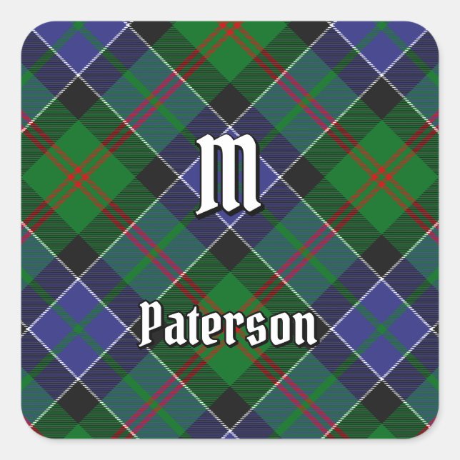 Adesivo Quadrado Clan Paterson Tartan (Frente)