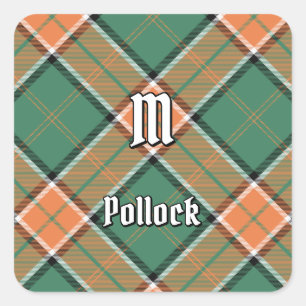 Adesivo Quadrado Clan Pollock Tartan Square Sticker
