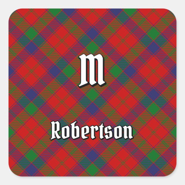 Adesivo Quadrado Clan Robertson Tartan (Frente)