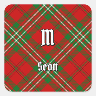 Adesivo Quadrado Clan Scott Red Tartan Square Sticker