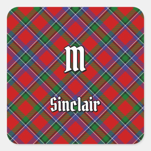 Adesivo Quadrado Clan Sinclair Tartan (Frente)