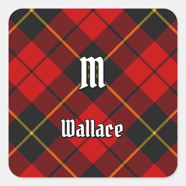 Adesivo Quadrado Clan Wallace Tartan Square Sticker (Frente)