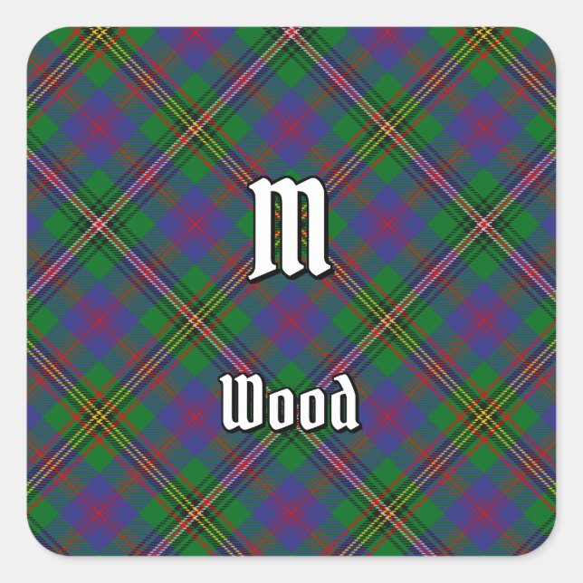 Adesivo Quadrado Clan Wood Tartan (Frente)