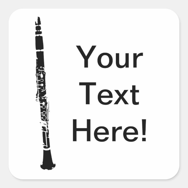Adesivo Quadrado Clarinet Personalizado (Frente)
