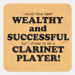 Adesivo Quadrado Clarinet Wealthy & Successful Square Sticker