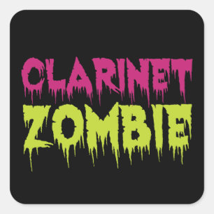 Adesivo Quadrado Clarinet Zombie