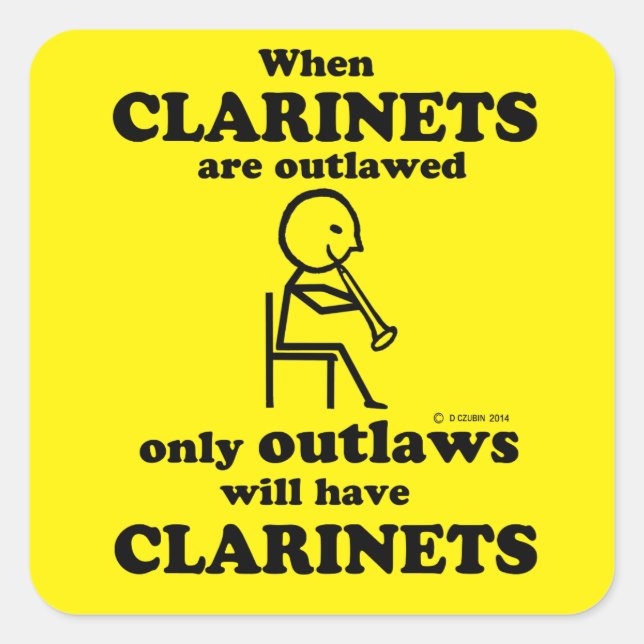 Adesivo Quadrado Clarinets Outlawed Square Sticker (Frente)