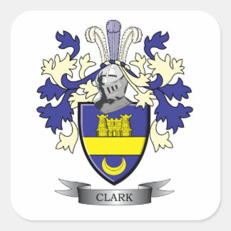 Adesivo Quadrado Clark Family Crest Casaco de Armas