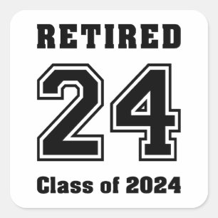 Adesivo Quadrado Classe aposentada de esporte coletivo de 2024