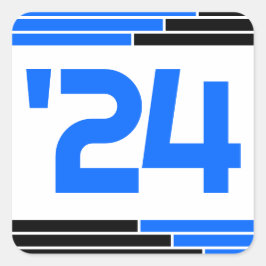 Adesivo Quadrado Classe Azul e Preta de Graduação 24