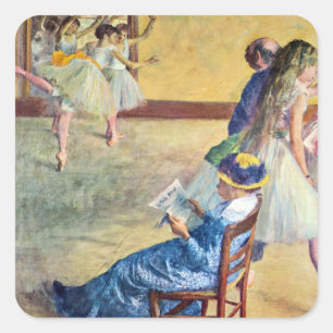 Adesivo Quadrado Classe balé, Salão de Dança por Edgar Degas