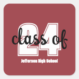 Adesivo Quadrado Classe de (24) mais velho personalizado