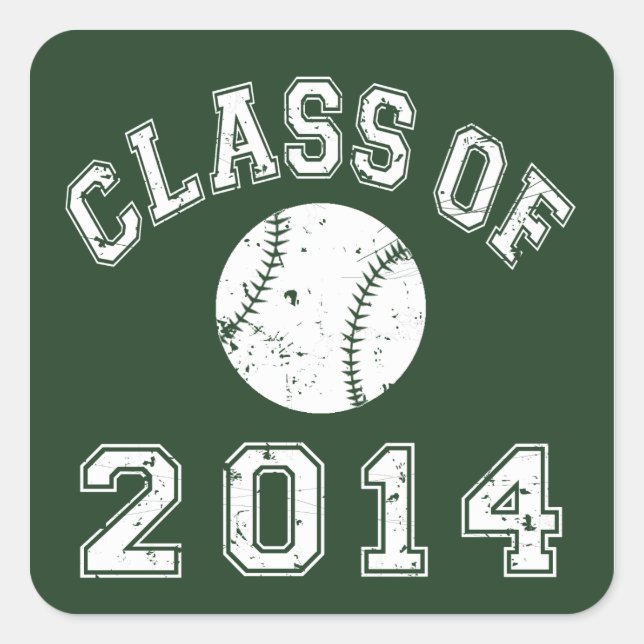 Adesivo Quadrado Classe De Baseball De 2014 (Frente)